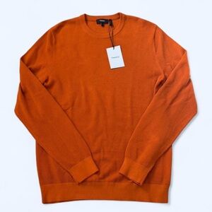 Theory Rilano Pique Crewneck Sweater - Orange - Size L